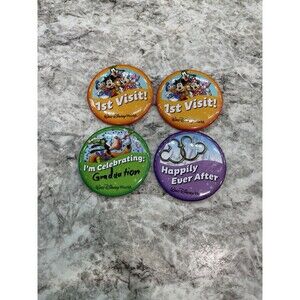 Walt Disney World Lot Of 4 Pin Set 1st Visit Happily Ever After I’m Celebrating